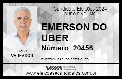 Candidato EMERSON DO UBER 2024 - OURO FINO - Eleições