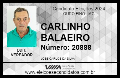 Candidato CARLINHO BALAEIRO 2024 - OURO FINO - Eleições