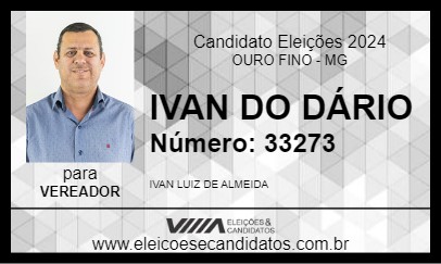 Candidato IVAN DO DÁRIO 2024 - OURO FINO - Eleições