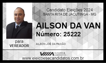 Candidato AILSON DA VAN 2024 - SANTA RITA DE JACUTINGA - Eleições