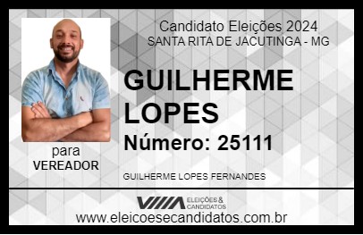 Candidato GUILHERME LOPES 2024 - SANTA RITA DE JACUTINGA - Eleições