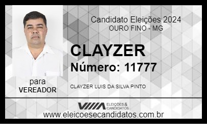 Candidato CLAYZER 2024 - OURO FINO - Eleições