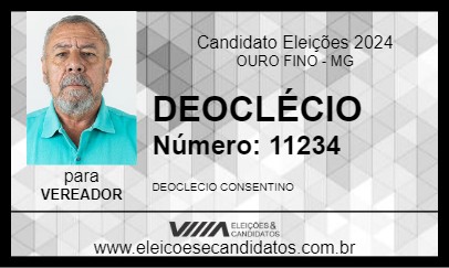 Candidato DEOCLÉCIO 2024 - OURO FINO - Eleições