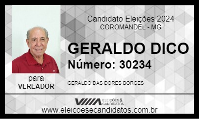 Candidato GERALDO DICO 2024 - COROMANDEL - Eleições