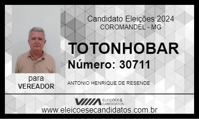 Candidato TOTONHOBAR 2024 - COROMANDEL - Eleições