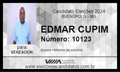 Candidato EDMAR CUPIM 2024 - BUENÓPOLIS - Eleições