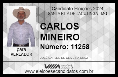 Candidato CARLOS MINEIRO 2024 - SANTA RITA DE JACUTINGA - Eleições