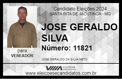 Candidato JOSE GERALDO SILVA 2024 - SANTA RITA DE JACUTINGA - Eleições