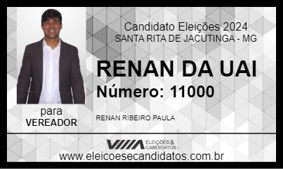 Candidato RENAN DA UAI 2024 - SANTA RITA DE JACUTINGA - Eleições