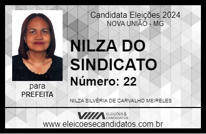 Candidato NILZA DO SINDICATO 2024 - NOVA UNIÃO - Eleições