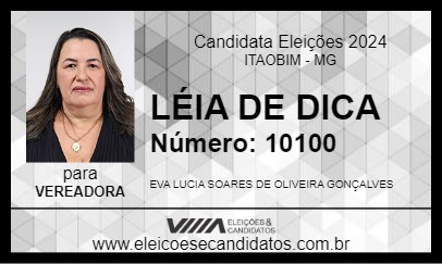 Candidato LÉIA DE DIDA 2024 - ITAOBIM - Eleições