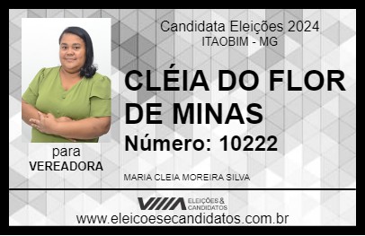 Candidato CLÉIA DO FLOR DE MINAS 2024 - ITAOBIM - Eleições