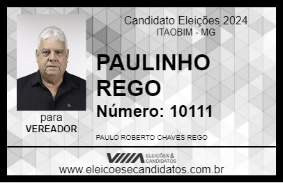 Candidato PAULINHO REGO 2024 - ITAOBIM - Eleições