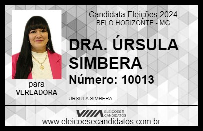 Candidato DRA. ÚRSULA SIMBERA 2024 - BELO HORIZONTE - Eleições