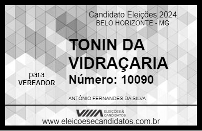 Candidato TONIN DA VIDRAÇARIA 2024 - BELO HORIZONTE - Eleições