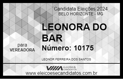 Candidato LEONORA DO BAR 2024 - BELO HORIZONTE - Eleições