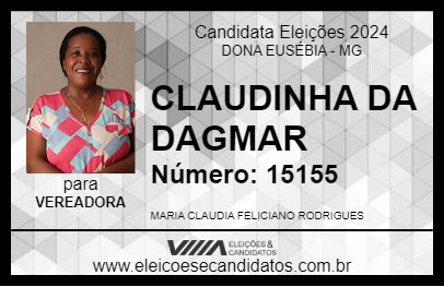 Candidato CLAUDINHA DA DAGMAR 2024 - DONA EUSÉBIA - Eleições