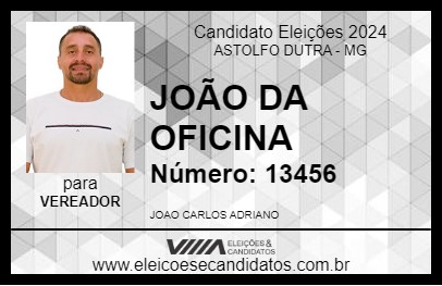 Candidato JOÃO DA OFICINA 2024 - ASTOLFO DUTRA - Eleições