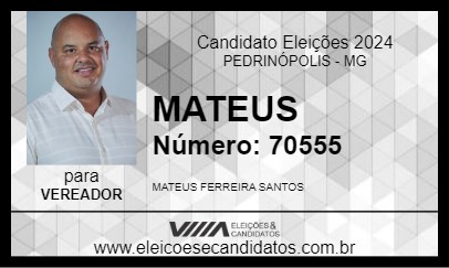 Candidato MATEUS 2024 - PEDRINÓPOLIS - Eleições