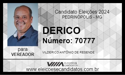 Candidato DERICO 2024 - PEDRINÓPOLIS - Eleições