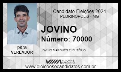 Candidato JOVINO 2024 - PEDRINÓPOLIS - Eleições