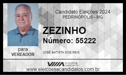 Candidato ZEZINHO 2024 - PEDRINÓPOLIS - Eleições