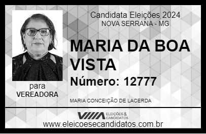 Candidato MARIA DA BOA VISTA 2024 - NOVA SERRANA - Eleições