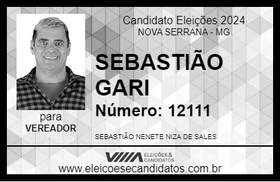 Candidato SEBASTIÃO GARI 2024 - NOVA SERRANA - Eleições