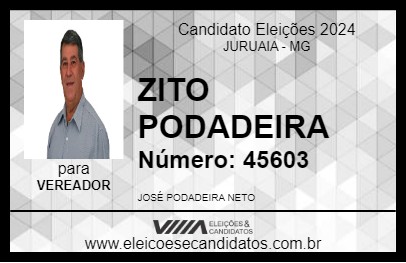 Candidato ZITO PODADEIRA 2024 - JURUAIA - Eleições