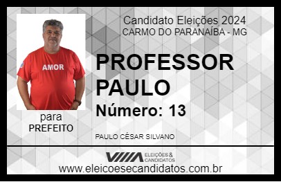 Candidato PROFESSOR PAULO 2024 - CARMO DO PARANAÍBA - Eleições