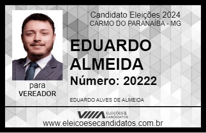 Candidato EDUARDO ALMEIDA 2024 - CARMO DO PARANAÍBA - Eleições