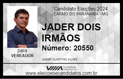 Candidato JADER  DOIS IRMÃOS  2024 - CARMO DO PARANAÍBA - Eleições