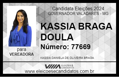 Candidato KASSIA BRAGA DOULA 2024 - GOVERNADOR VALADARES - Eleições