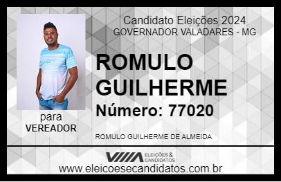 Candidato ROMULO GUILHERME 2024 - GOVERNADOR VALADARES - Eleições