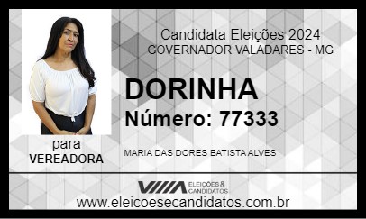 Candidato DORINHA 2024 - GOVERNADOR VALADARES - Eleições