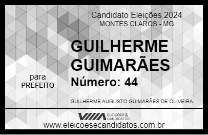 Candidato GUILHERME GUIMARÃES 2024 - MONTES CLAROS - Eleições