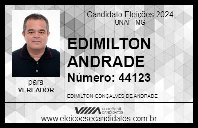 Candidato EDIMILTON ANDRADE 2024 - UNAÍ - Eleições