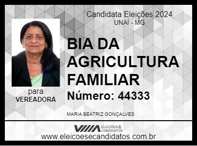 Candidato BIA DA AGRICULTURA FAMILIAR 2024 - UNAÍ - Eleições