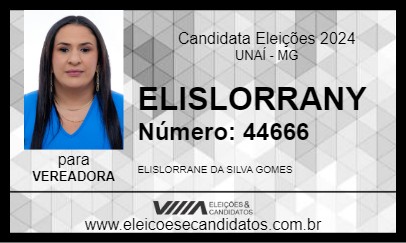 Candidato ELISLORRANY 2024 - UNAÍ - Eleições