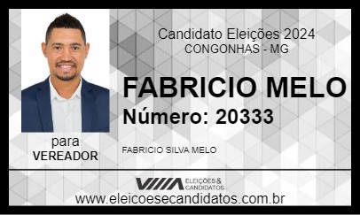 Candidato FABRICIO MELO 2024 - CONGONHAS - Eleições