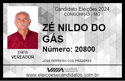 Candidato ZÉ NILDO DO GÁS 2024 - CONGONHAS - Eleições