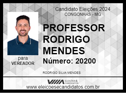 Candidato PROFESSOR RODRIGO MENDES 2024 - CONGONHAS - Eleições