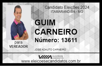 Candidato GUIM CARNEIRO 2024 - ITAMARANDIBA - Eleições