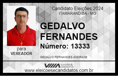 Candidato GEDALVO FERNANDES 2024 - ITAMARANDIBA - Eleições