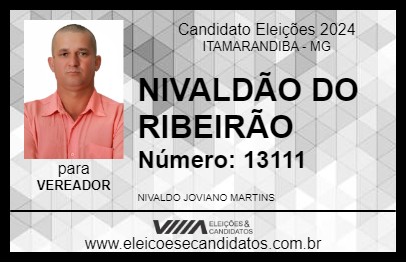 Candidato NIVALDÃO DO RIBEIRÃO 2024 - ITAMARANDIBA - Eleições