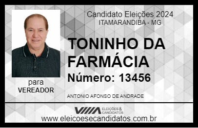 Candidato TONINHO DA FARMÁCIA 2024 - ITAMARANDIBA - Eleições