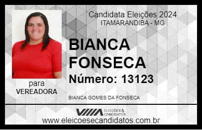 Candidato BIANCA FONSECA 2024 - ITAMARANDIBA - Eleições