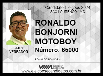 Candidato RONALDO BONJORNI MOTOBOY 2024 - SÃO LOURENÇO - Eleições