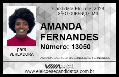 Candidato AMANDA FERNANDES 2024 - SÃO LOURENÇO - Eleições