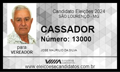 Candidato CASSADOR 2024 - SÃO LOURENÇO - Eleições